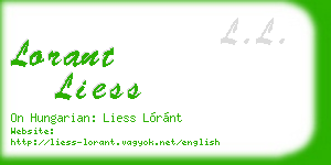 lorant liess business card