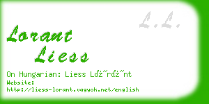 lorant liess business card